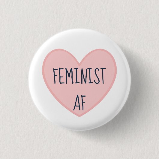 "Feminist AF" Ronde Button 3,2 Cm (Voorkant)
