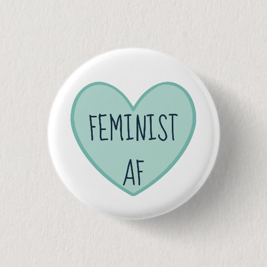 "Feminist AF" Ronde Button 3,2 Cm (Voorkant)