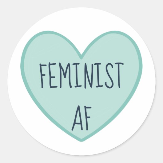 "Feminist AF" Ronde Sticker (Voorkant)