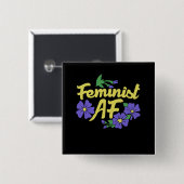 Feminist AF Vierkante Button 5,1 Cm (Voorkant /achterkant)