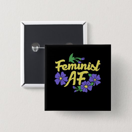 Feminist AF Vierkante Button 5,1 Cm (Voorkant /achterkant)