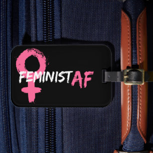 Feminist AF Vrouw Symbool Bagagelabel
