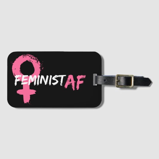 Feminist AF Vrouw Symbool Bagagelabel (Voorkant (horizontaal))