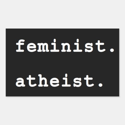 Feminist Atheïst bumper sticker (Voorkant)