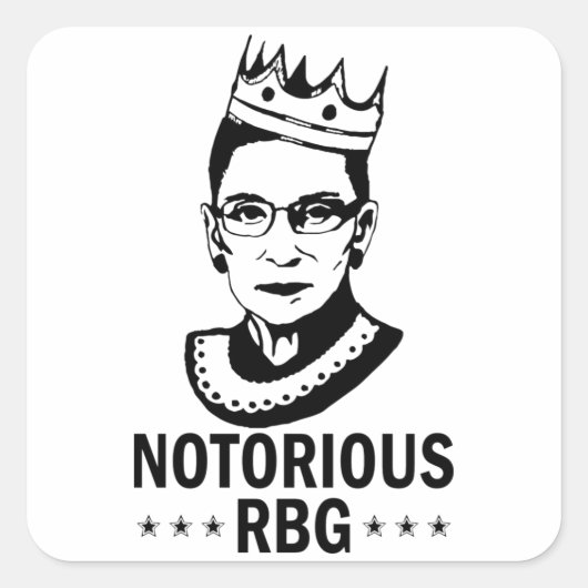 Feminist, Berucht RBG, Ruth Bader Ginsburg Vierkante Sticker (Voorkant)