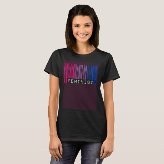 Feminist Bisexual Pride Flag Barcode Pro Choice Fe T-shirt (Voorkant volledig)