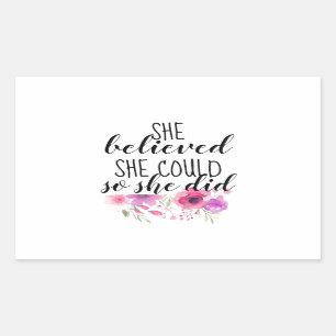 Feminist Bloemen Inspirerend Quote Bumpersticker Rechthoekige Sticker
