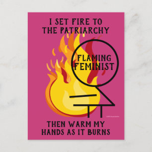 Feminist brandt de patriarchie 8 briefkaart