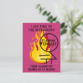 Feminist brandt de patriarchie 8 briefkaart (Staand voorkant)