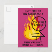 Feminist brandt de patriarchie 8 briefkaart (Voorkant / Achterkant)