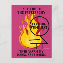 Feminist brandt de patriarchie 8 briefkaart
