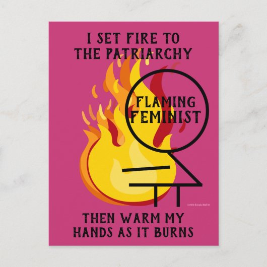 Feminist brandt de patriarchie 8 briefkaart (Voorkant)