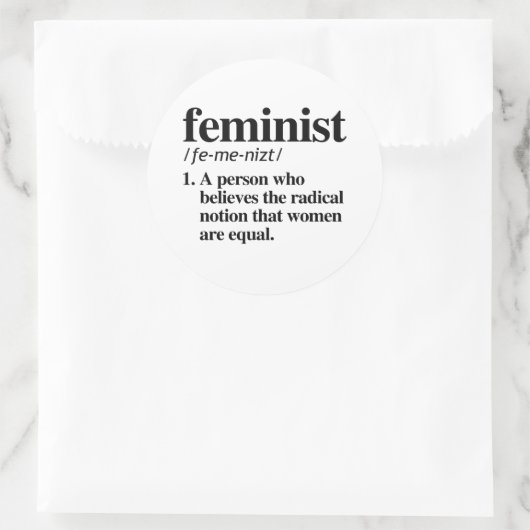 Feminist Definition Ronde Sticker (Tas)