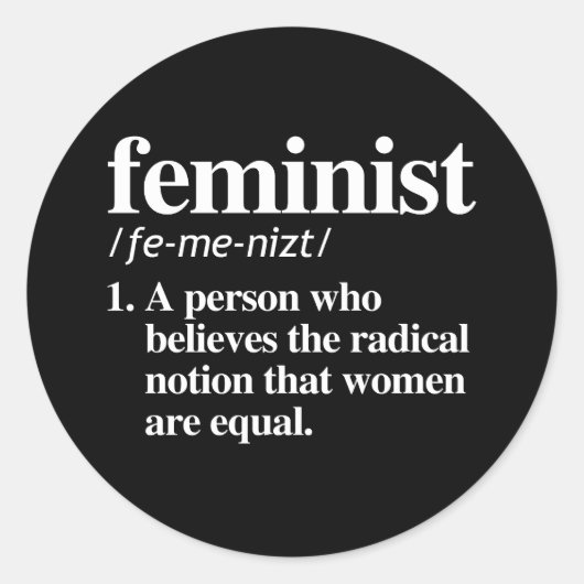 Feminist Definition Ronde Sticker (Voorkant)