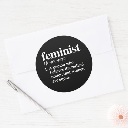 Feminist Definition Ronde Sticker (Envelop)