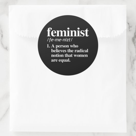 Feminist Definition Ronde Sticker (Tas)