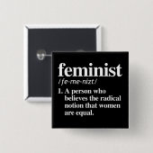 Feminist Definition Vierkante Button 5,1 Cm (Voorkant /achterkant)