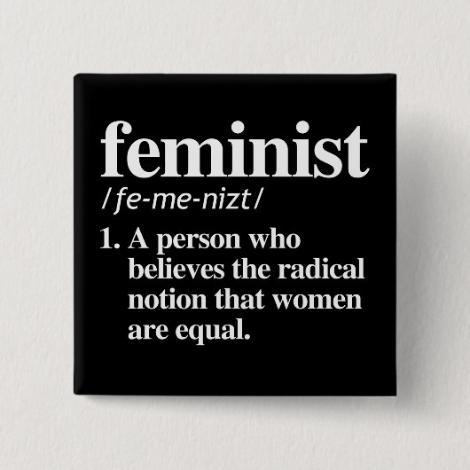 Feminist Definition Vierkante Button 5,1 Cm (Voorkant)