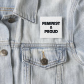 Feminist en groep 2 vierkante button 5,1 cm (In situ)