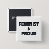Feminist en groep 2 vierkante button 5,1 cm (Voorkant /achterkant)