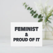 Feminist en proud briefkaart (Staand voorkant)