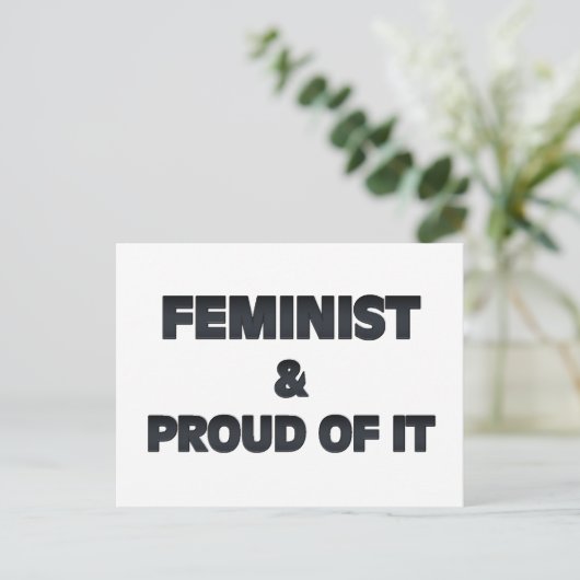 Feminist en proud briefkaart (Staand voorkant)