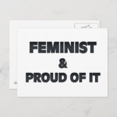 Feminist en proud briefkaart (Voorkant / Achterkant)