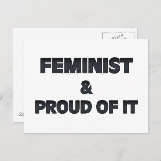 Feminist en proud briefkaart (Voorkant / Achterkant)