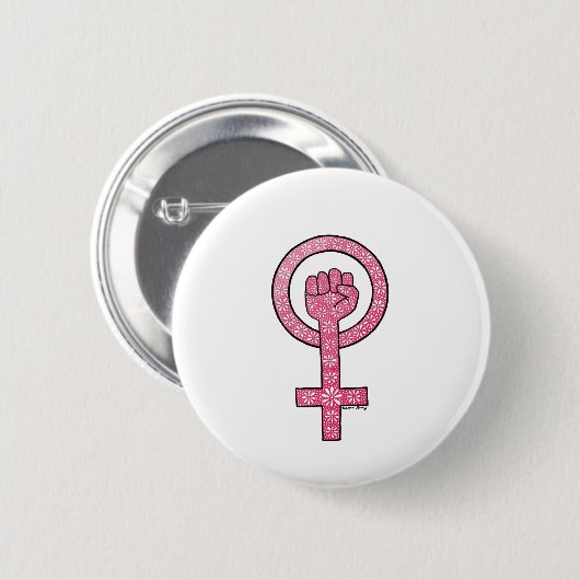 Feminist Fist-knop Ronde Button 5,7 Cm (Voorkant /achterkant)