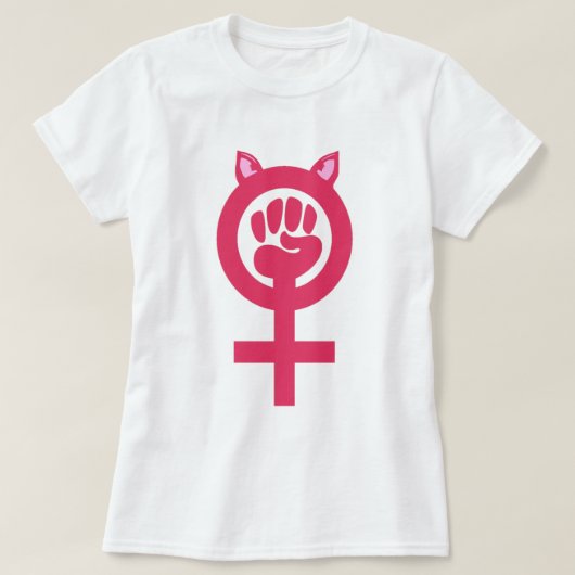 Feminist Fist Pink Pussy Power Women's March T-shirt (Design voorkant)