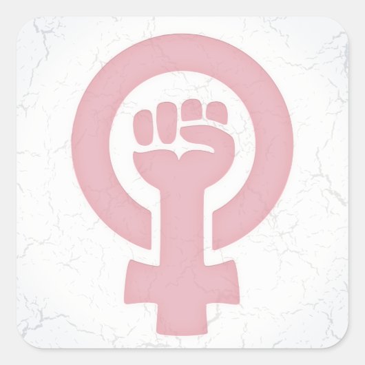 Feminist Fist Vierkante Sticker (Voorkant)
