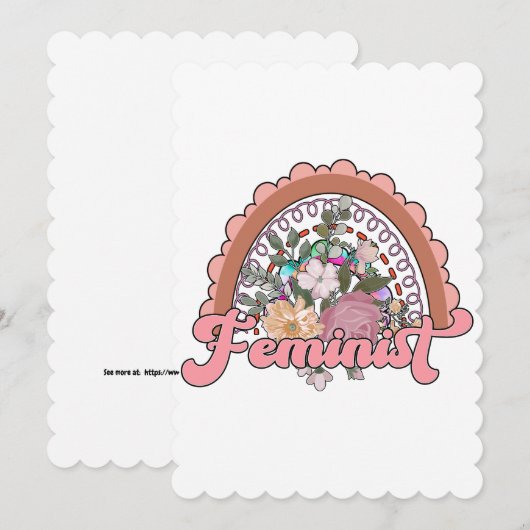 Feminist Flat Wenskaart Feestdagenkaart (Voorkant / Achterkant)