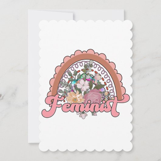 Feminist Flat Wenskaart Feestdagenkaart (Voorkant)