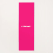 "Feminist" fuchsia roze witte letters Yogamat (Achterkant)