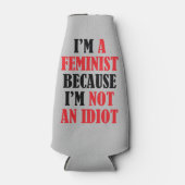 Feminist geen idioot flesjeskoeler (Voorkant)