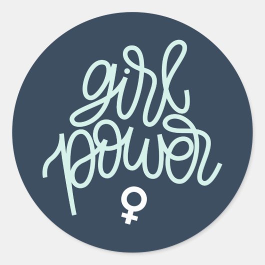 Feminist "Girl Power" Ronde Sticker (Voorkant)
