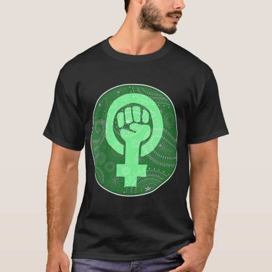 Feminist Green Bandana Pro Ch T-shirt (Voorkant)