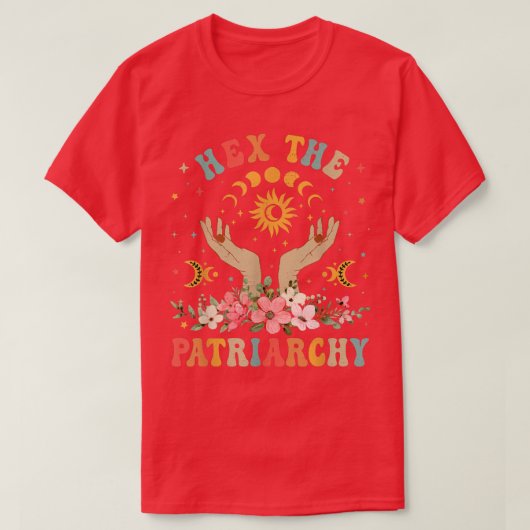 Feminist heks He Patriarchy Halloween Witch V T-shirt (Design voorkant)