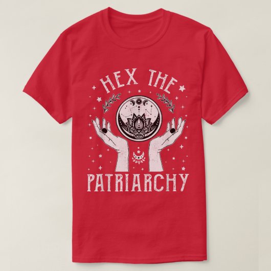 Feminist heks He Patriarchy Halloween Witch V T-shirt (Design voorkant)