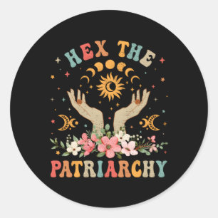 Feminist hex de patriarchy Halloween heks Ronde Sticker