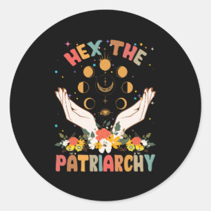 Feminist hex de patriarchy Halloween heks Ronde Sticker