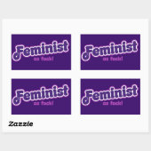 Feminist in het paarse rechthoekige sticker (Vel)