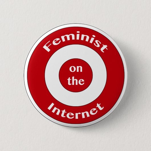 Feminist op internet (doel) ronde button 5,7 cm (Voorkant)