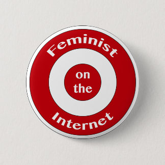 Feminist op internet (doel) ronde button 5,7 cm