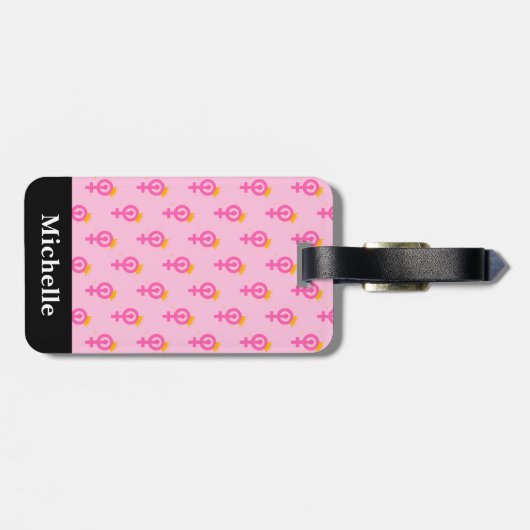 Feminist Pink Bagagelabel (Achterkant horizontaal)