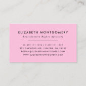 Feminist Pink Visitekaartje (Achterkant)