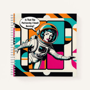 Feminist Pop Art Vrouw Astronaut Spiral Notitieboe Notitieboek
