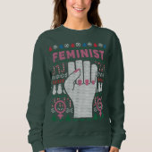 Feminist Power Ugly kerstSweatshirt Trui (Voorkant)