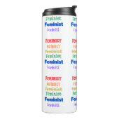 Feminist Pride - Leuk lettertype - Thermische tuim Thermosbeker (Gedraaid links)