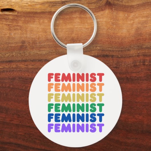Feminist Pride Rainbow sleutelhanger (Achterkant)